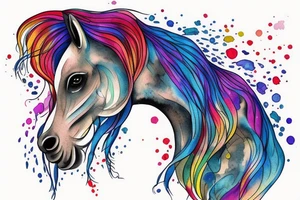 A horse with a mane that resembles water tattoo idea