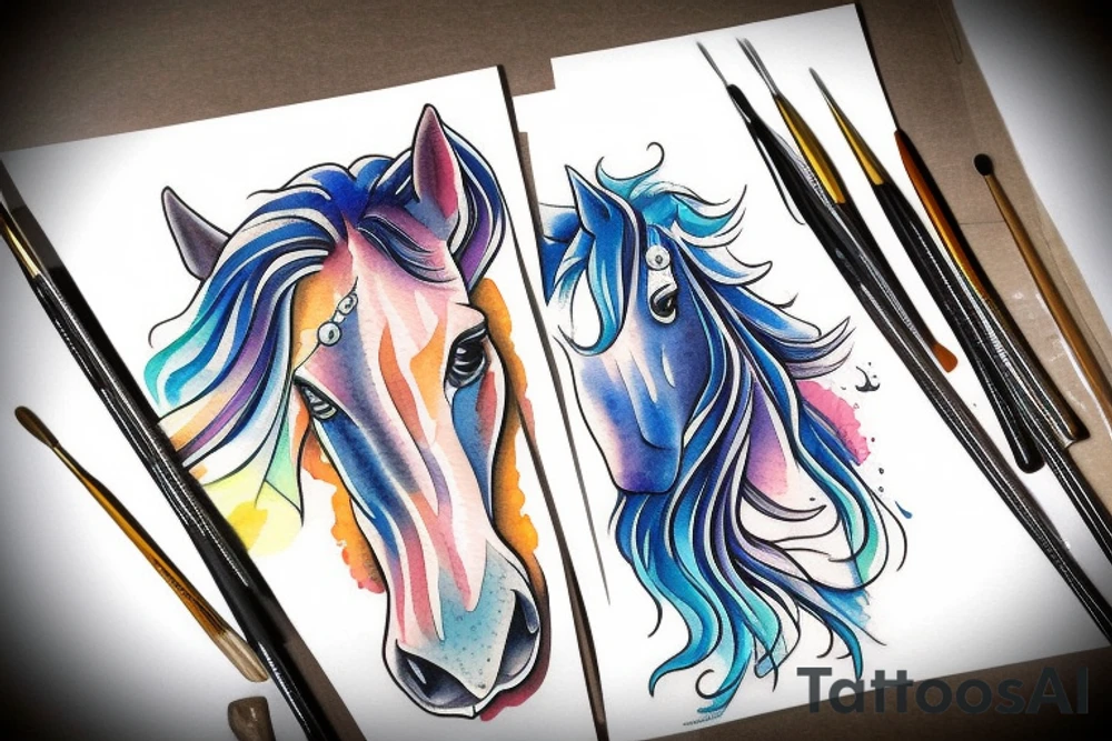 A horse in a puddle tattoo idea