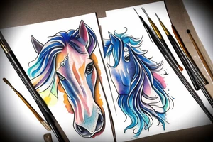 A horse in a puddle tattoo idea