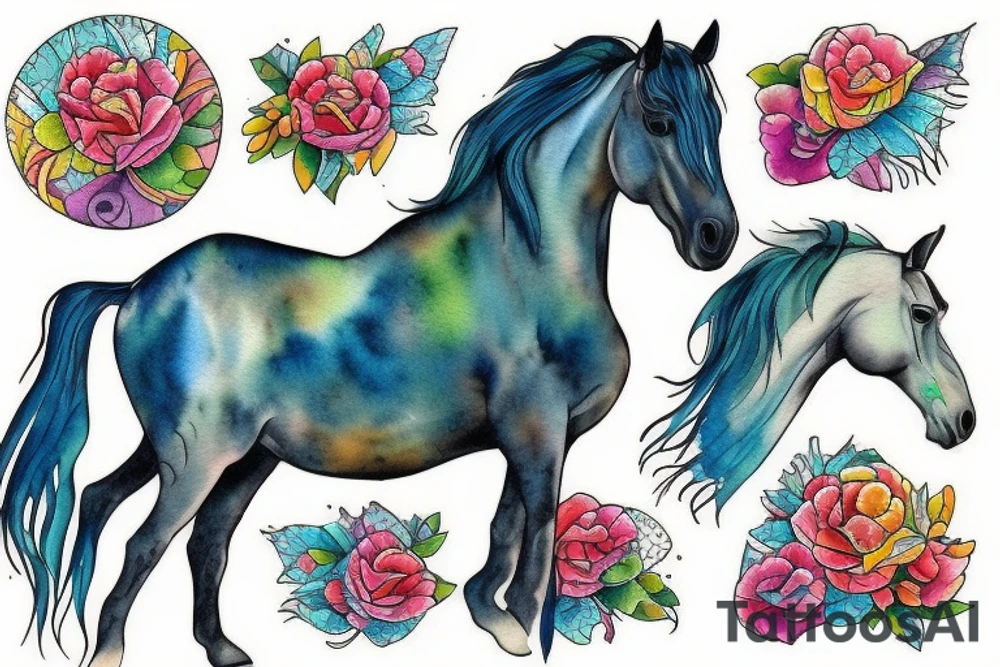A horse in a puddle tattoo idea