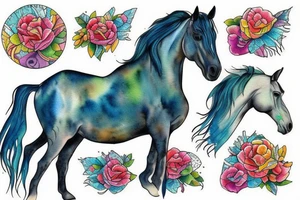A horse in a puddle tattoo idea