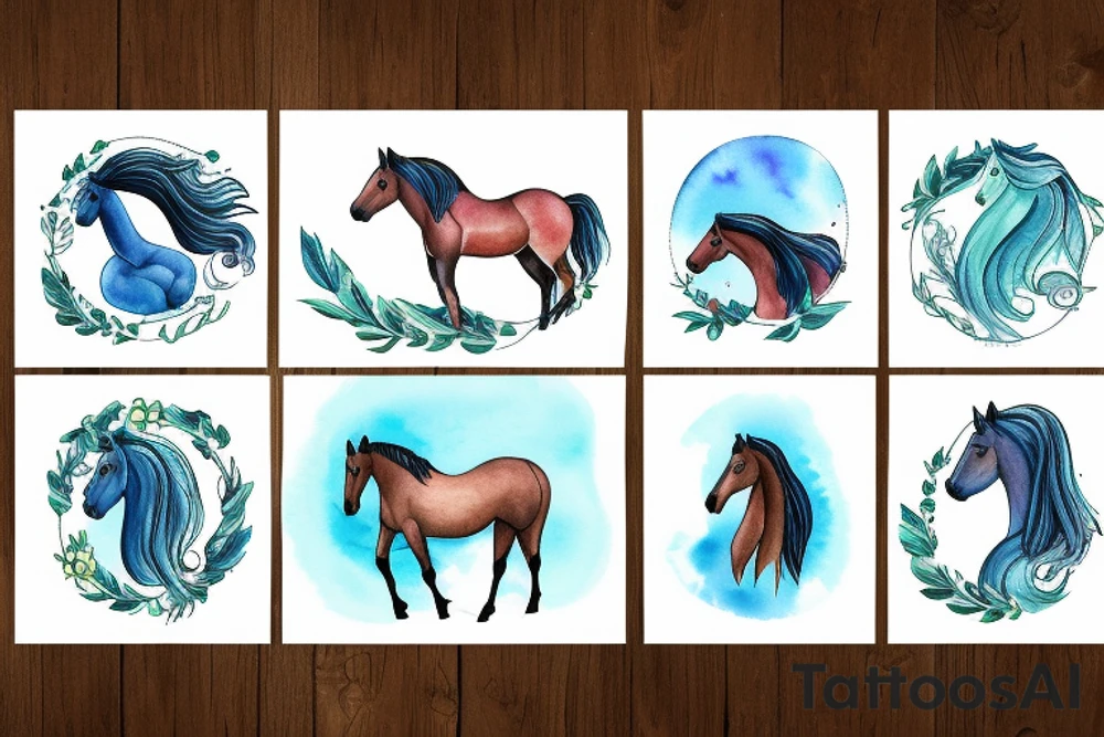 A horse and the ocean tattoo idea