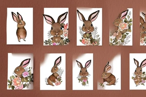 The full body of a brown rabbit with a white tail tattoo idea
