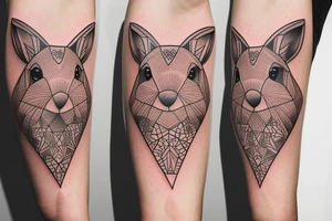 The full body of a brown rabbit with a white tail tattoo idea