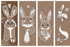 The full body of a brown rabbit with a white tail tattoo idea