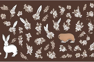 The full body of a brown rabbit with a white tail tattoo idea