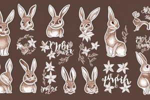 The full body of a brown rabbit with a white tail tattoo idea