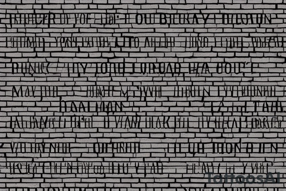 quote on brick walls surranded by matrix grid tattoo idea