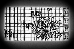 quote on brick walls surranded by matrix grid tattoo idea