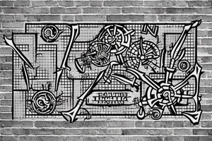 quote on brick walls surranded by matrix grid tattoo idea