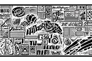 quote on brick walls surranded by matrix grid tattoo idea