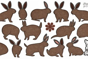 The full body of a brown rabbit with a white tail tattoo idea