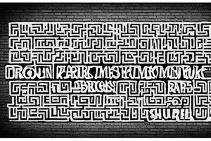 quote on brick walls surranded by matrix grid tattoo idea