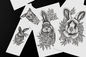 A wood rabbit tattoo idea