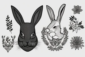 A wood rabbit tattoo idea