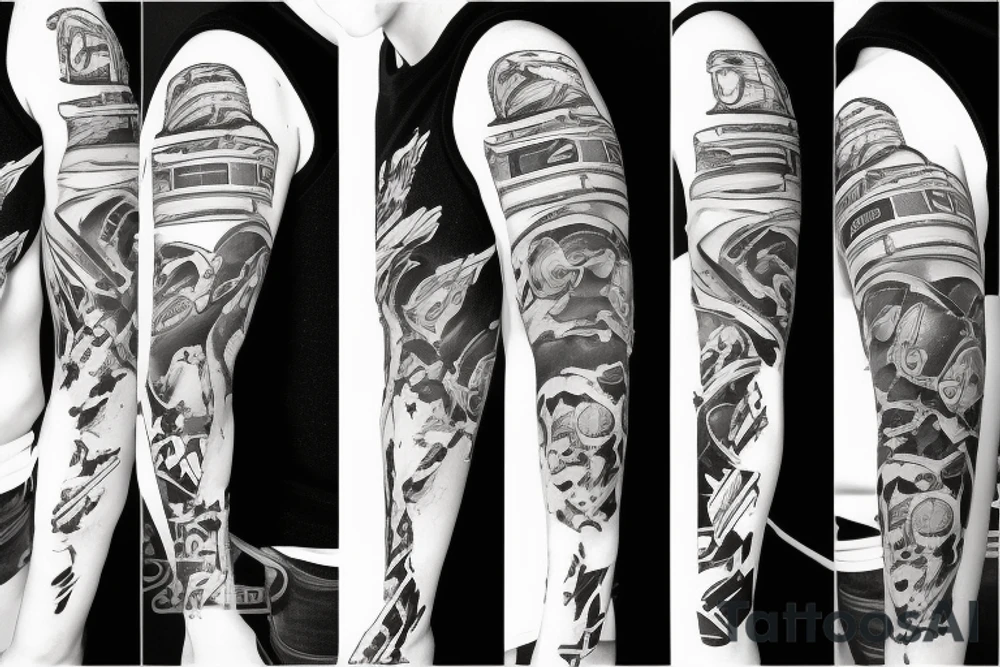 Astronaut lost in space with broken helmet tattoo idea
