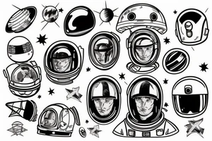Astronaut lost in space with broken helmet tattoo idea