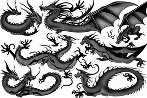 Dragon flying over ocean tattoo idea