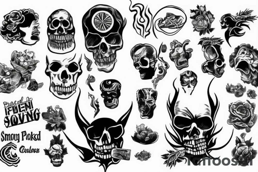 In Hell Smoking weed tattoo idea