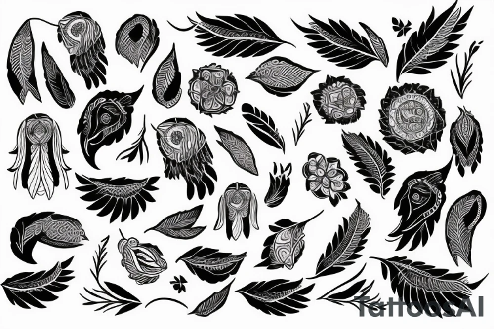 Eule mit hübscher Indianerin tattoo idea