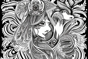 junge indianerfrau und Eule tattoo idea