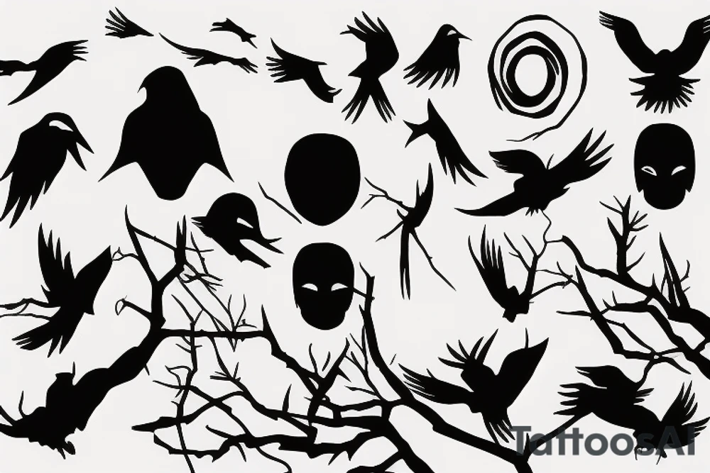Itachi Uchiha crows silhouette tattoo idea
