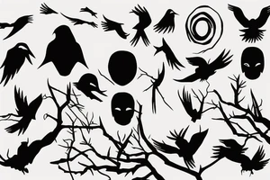 Itachi Uchiha crows silhouette tattoo idea