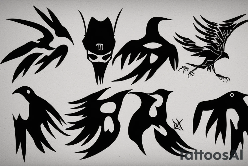 Itachi Uchiha crows silhouette tattoo idea