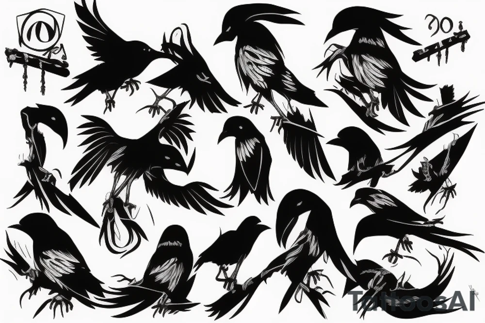 Itachi Uchiha crows flowing tattoo idea