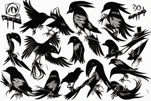 Itachi Uchiha crows flowing tattoo idea