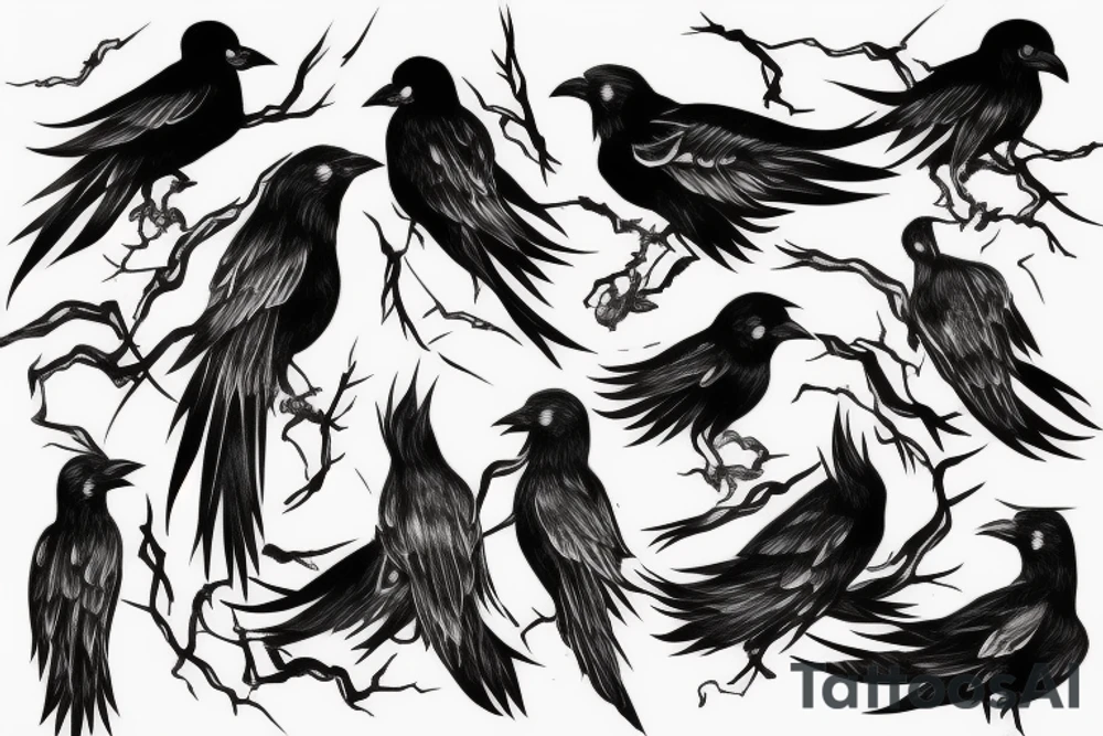 Itachi Uchiha crows flowing tattoo idea