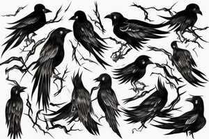 Itachi Uchiha crows flowing tattoo idea