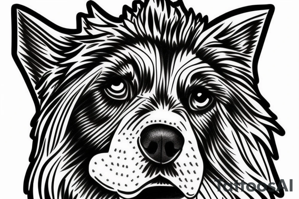 Dog, closeup wide angle, American shepard tattoo idea
