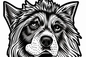 Dog, closeup wide angle, American shepard tattoo idea