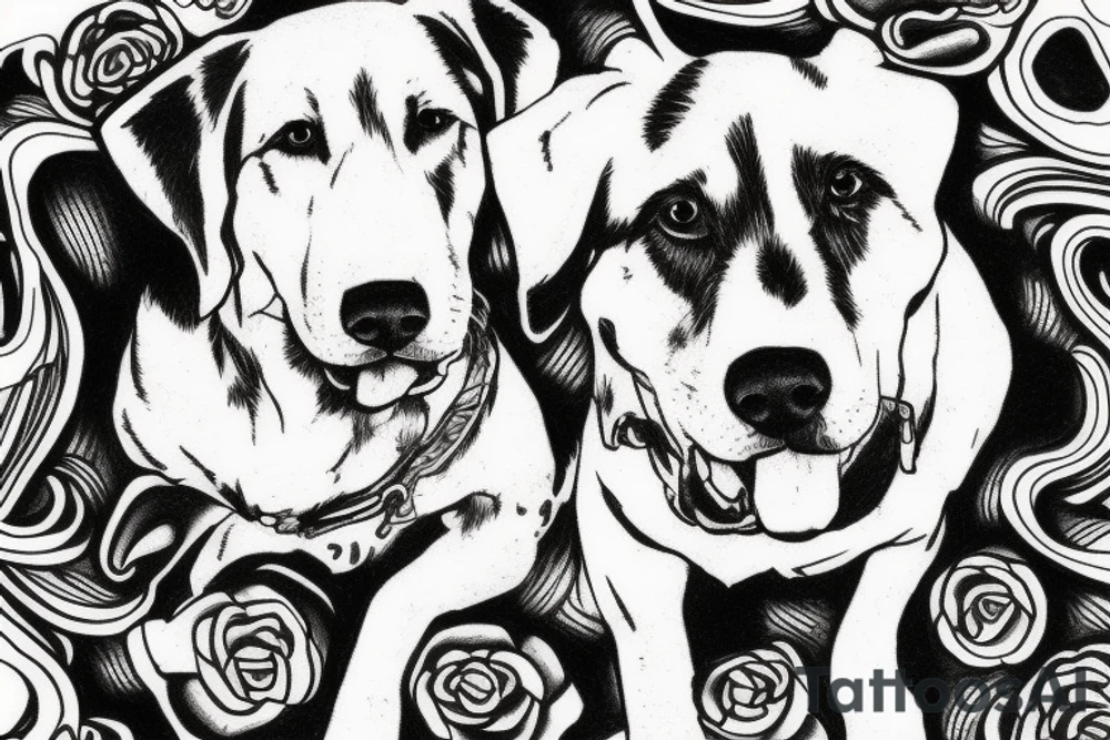 Dog, closeup wide angle, American shepard tattoo idea