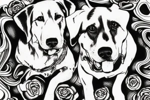 Dog, closeup wide angle, American shepard tattoo idea