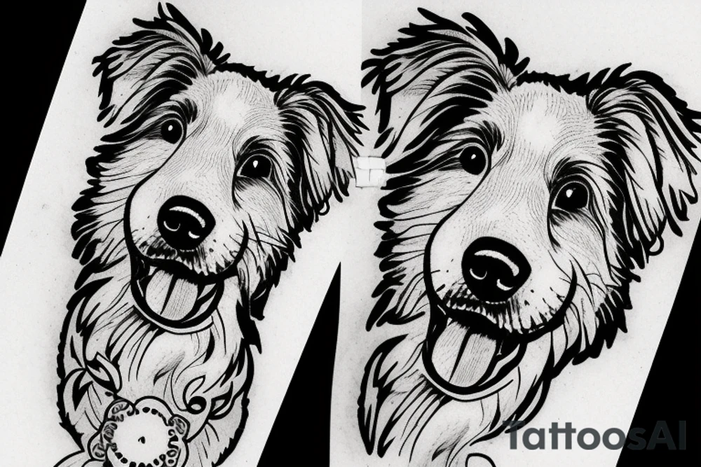Dog, closeup wide angle, American shepard tattoo idea