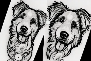 Dog, closeup wide angle, American shepard tattoo idea