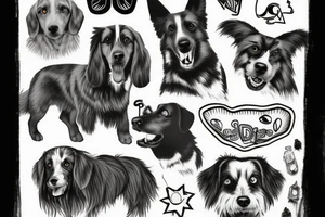 Dog, closeup wide angle, American shepard tattoo idea