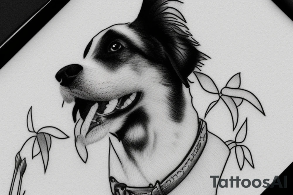 Dog, closeup wide angle, American shepard tattoo idea