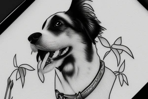 Dog, closeup wide angle, American shepard tattoo idea