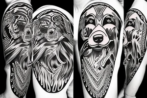Dog, closeup wide angle, American shepard tattoo idea