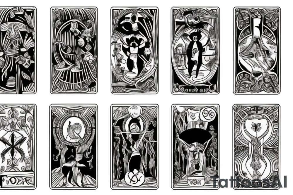 Combination between Tarot cards the lovers and the fool tattoo idea