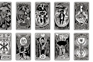 Combination between Tarot cards the lovers and the fool tattoo idea