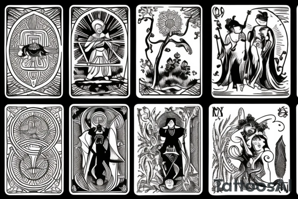 Combination between Tarot cards the lovers and the fool tattoo idea