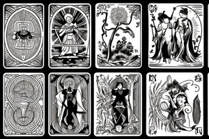 Combination between Tarot cards the lovers and the fool tattoo idea