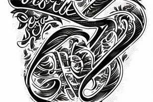 Letter half Open with text tattoo idea