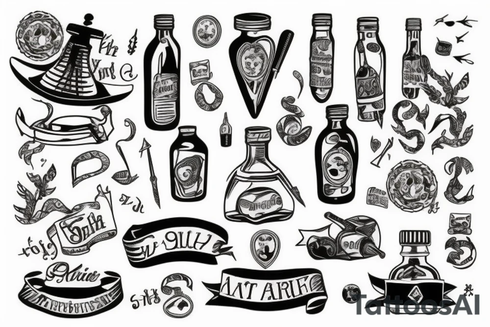 Message in a bottle tattoo idea
