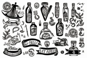 Message in a bottle tattoo idea