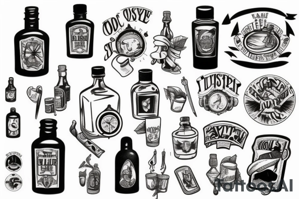 Message in a bottle tattoo idea